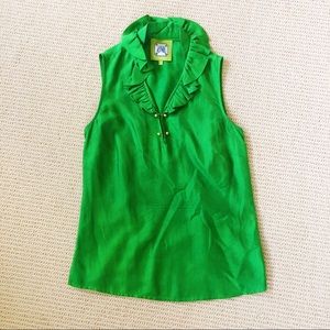 Elizabeth McKay Kelly green silk top